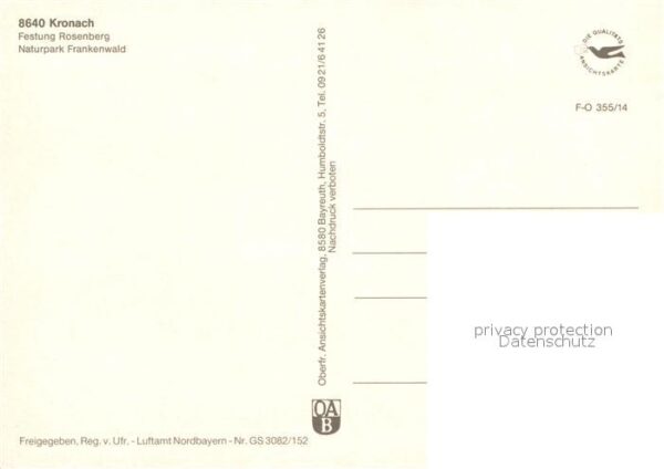 Kronach Oberfranken Veste Rosenberg Fliegeraufnahme – Bild 2