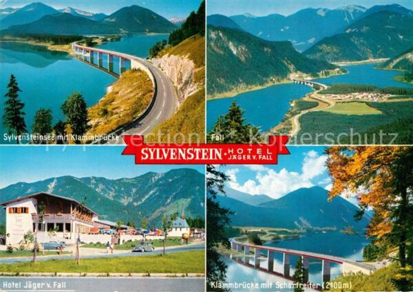 Sylvensteinsee Lenggries mit Klammbrücke Fall Hotel Jäger von Fa
