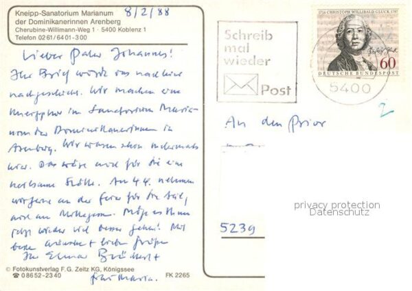 Koblenz Rhein Kneipp Sanatorium Marianum der Dominika – Bild 2