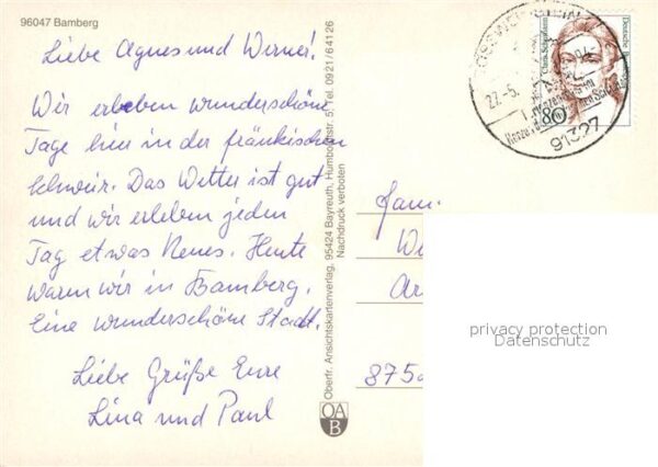 Bamberg Schloss Altenburg Stadtblick – Bild 2