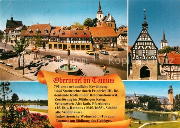 Oberursel Taunus Marktplatz Fachwerkhaus Teich