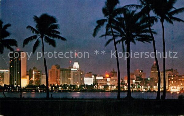 Miami Beach Tropical panorama of Miami sunset