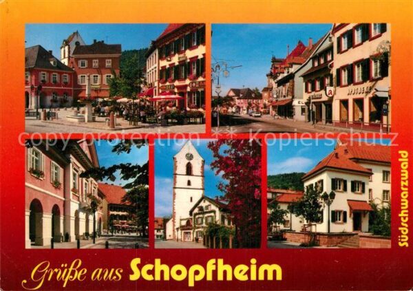 Schopfheim Marktplatz Strassenpartie Kirche