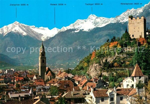 Meran Merano Panorama mit Texelgruppe