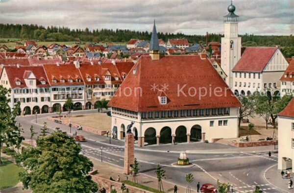 Freudenstadt Stadtblick mit Rathaus