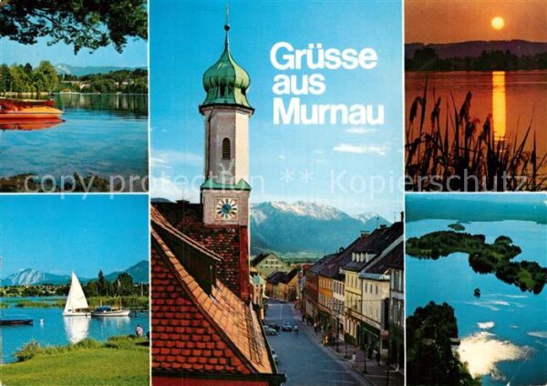 Murnau Staffelsee Partien am Staffelsee Kirchturm Flieger