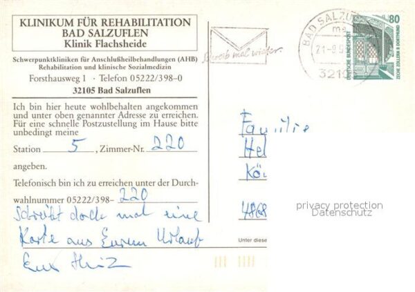 Bad Salzuflen Klinik Flachsheide Hallenbad Speisesaal – Bild 2