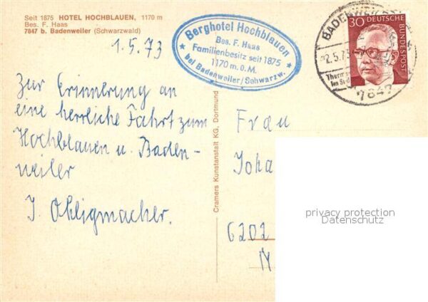 Badenweiler Fliegeraufnahme Hotel Hochblauen Terras – Bild 2