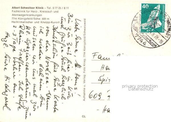 Koenigsfeld Schwarzwald Albert Schweitzer Klinik – Bild 2