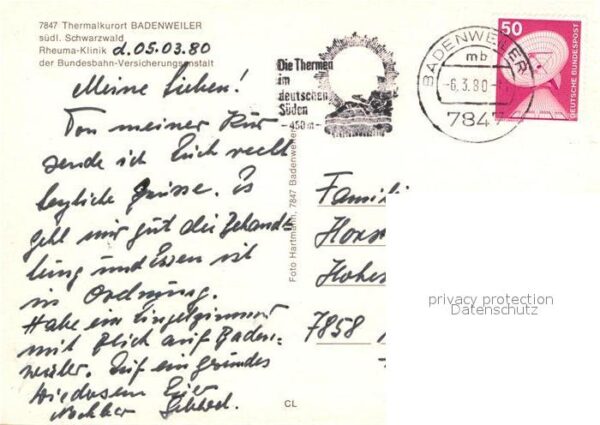 Badenweiler Rheuma Klinik der Bundesbahn Versicheru – Bild 2