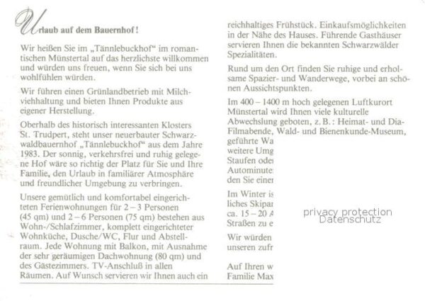 Muenstertal Schwarzwald Bauernhof Tännlebuckhof – Bild 2