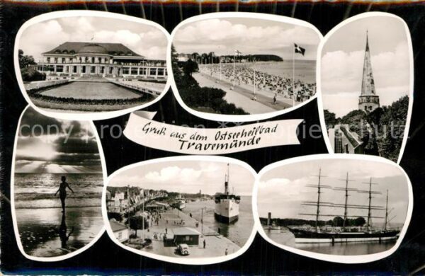 Travemuende Ostseebad Kurhaus Strand Dreimaster Passat Anlege