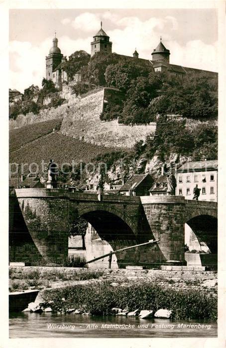 Wuerzburg Mainbrücke Festung Marienberg
