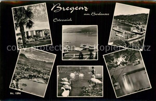 Bregenz Bodensee Fliegeraufnahme Seilbahn Hafen Schwäne
