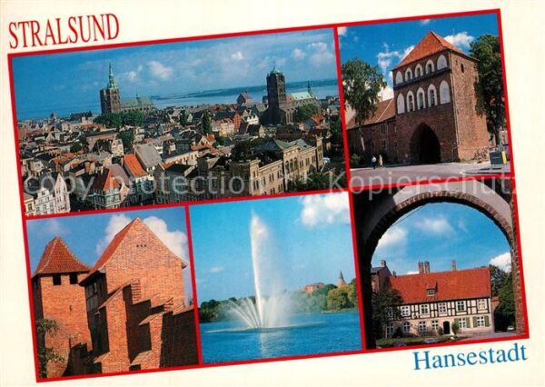 Stralsund Mecklenburg Vorpommern Totalansicht Burg Föntäne Torbogen
