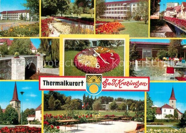 Bad Krozingen Kurpark Kirche Brücke Blumenuhr ParkCaf