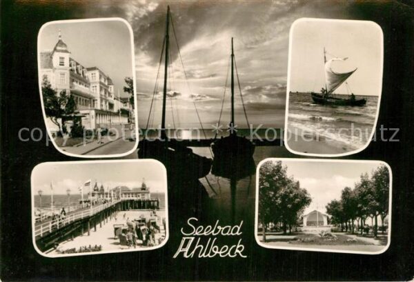 Ahlbeck Ostseebad Segelschiff Kurpark Seebrücke Teilansic