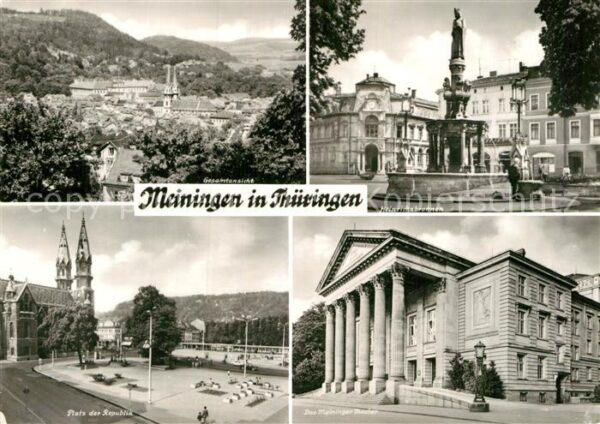 Meiningen Thueringen Heinrichbrunnen Gesamtansicht Platz der