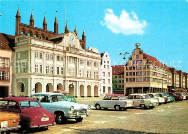 Rostock Rathaus und Haus Sonne