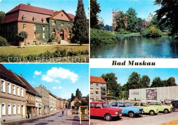 Bad Muskau Oberlausitz Bahnho Schlossruine Thälmann Strasse Pd