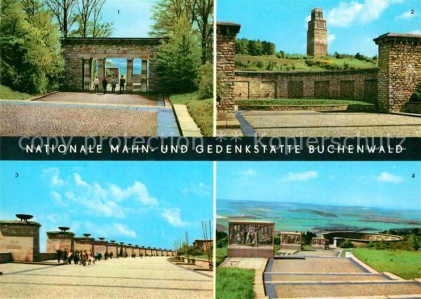 Buchenwald Weimar Eingangstor Ringgrab mit Glockenurm Str