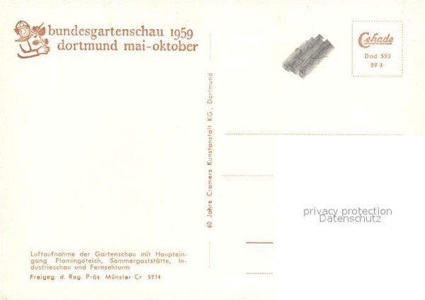 Dortmund Bundesgartenschau 59 Fliegeraufnahme mi – Bild 2