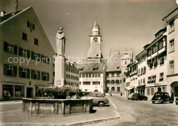 Ueberlingen Bodensee Marktplatz Brunnen