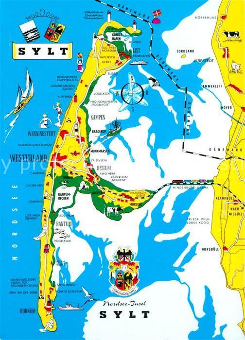 Sylt Landkarte Westerland Keitum Rantum Kamp