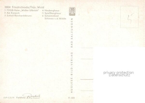 Friedrichroda FDGB-Heim Walter Ulbricht Kurpark Heube – Bild 2