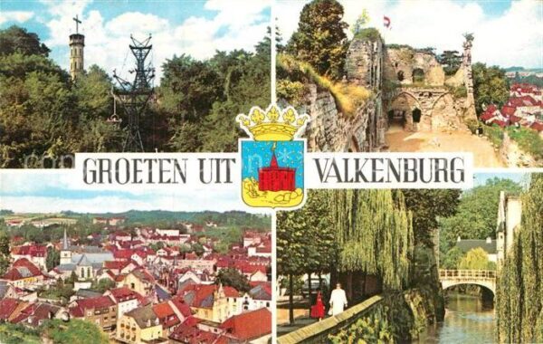 Valkenburg aan de Geul Panorama Burgruine Turm Seilbahn Kanal