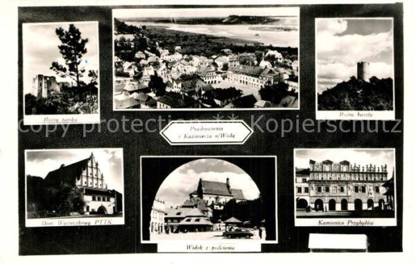 Kazimierz Dolny Ruiny zamku Panorama Ruiny baszty Dom W