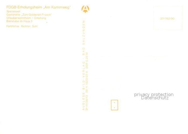 Neustadt Rennsteig FDGB Erholungsheim Am Kammweg Speisesaa – Bild 2