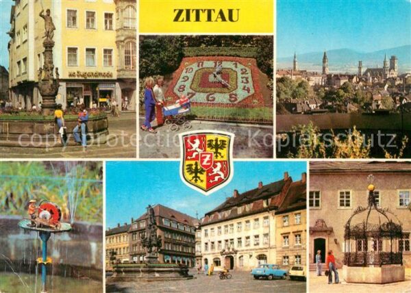 Zittau Rolandsbrunnen Blumenuhr Schleifermännc