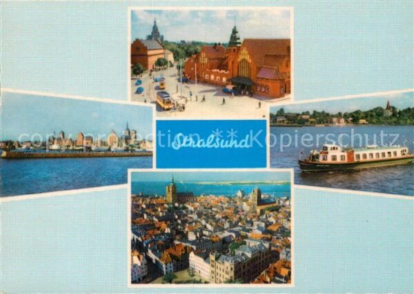 Stralsund Mecklenburg Vorpommern Teilansicht Marktplatz Fähre Stadtblick
