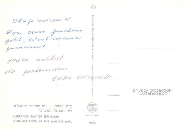 Jerusalem Yerushalayim Congregation at the Wailing Wall – Bild 2