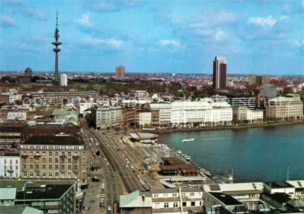 Hamburg Jungfernstieg mit Binnenalster Fliegera