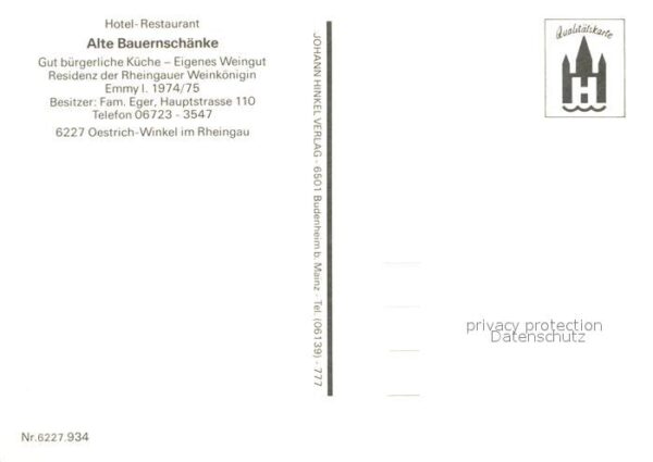 Oestrich-Winkel Hotel Restaurant Alte Bauernschänke Ter – Bild 2