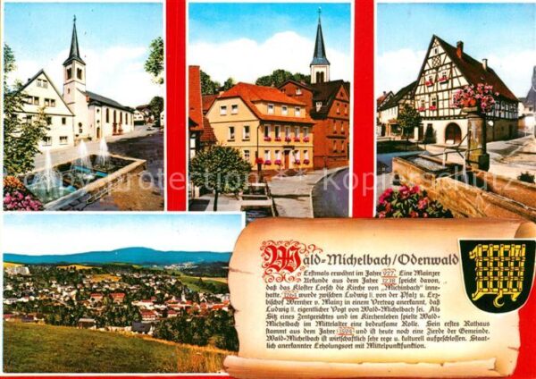 Wald-Michelbach Brunnen Kirche Panorama
