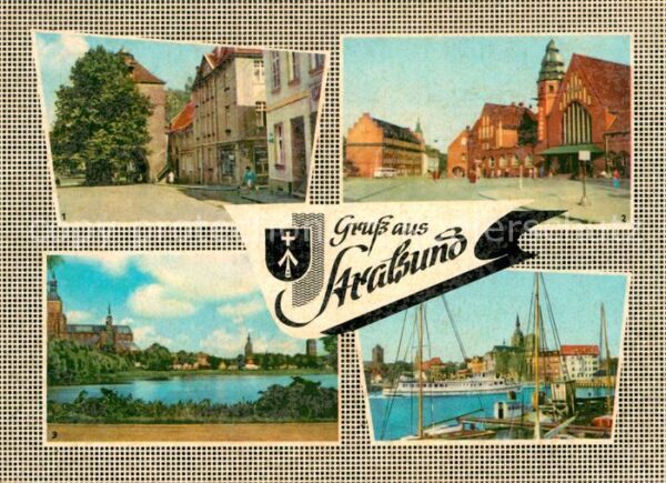 Stralsund Mecklenburg Vorpommern Kniepertor Bahnhof Teichpromenade Hafen