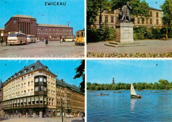 Zwickau Sachsen Hauptbahnhof Robert Schumann Denkmal Ri