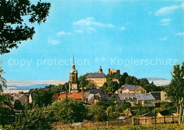Frauenstein Brand-Erbisdorf Stadtblick mit Schloss und Burgruine