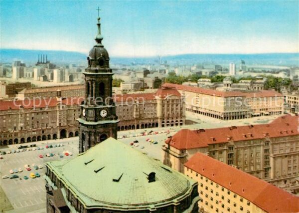 Dresden Blick auf Kreuzkirche und Altmarkt