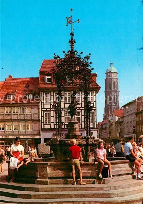 Goettingen Niedersachsen Marktbrunnen mit dem Gänseliesel