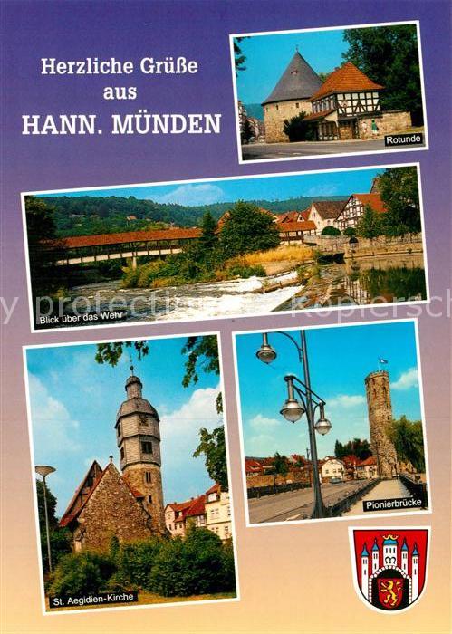 Hannoversch Muenden Rotunde Wehr Pionierbrücke Aegidienkirc
