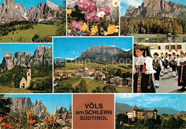 Voels Schlern Suedtirol Panoramen Trachtenzug Schloss