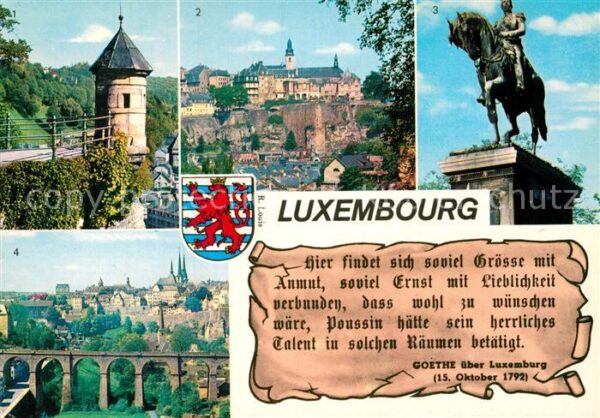 LUXEMBOURG  Luxemburg Schloss Turm Reiterdenkmal Brücke
