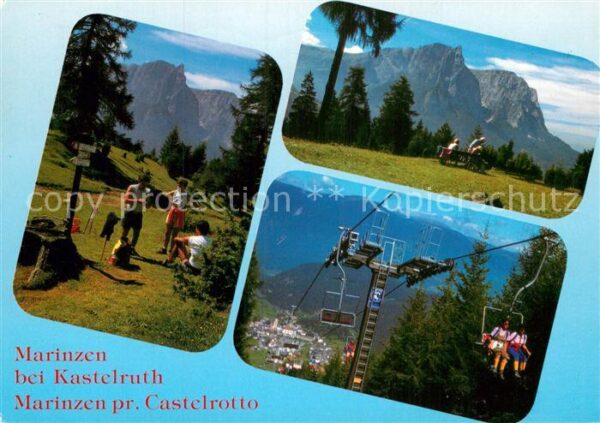 Kastelruth Suedtirol Marinzen Wanderer Seilbahn