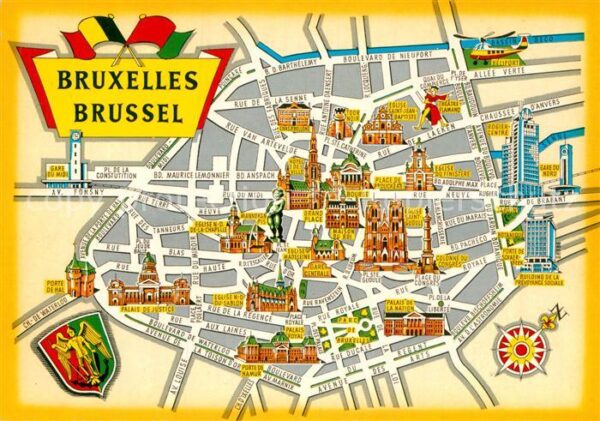Bruxelles Bruessel Panorama Straßenkarte
