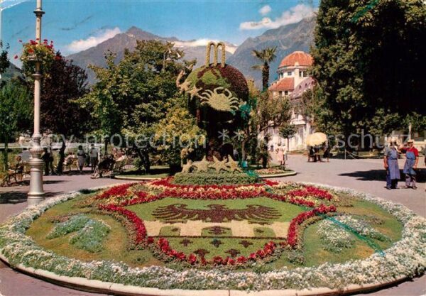 Meran Merano Promenade Kursaal Blumenrondell
