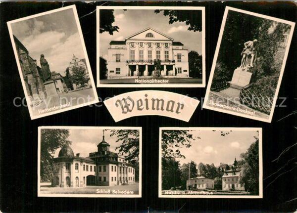 Weimar Thueringen Herderdenkmal Nationaltheater Shakespea
